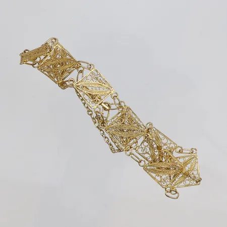 Armband Filigranarbete längd ca 18cm bredd 12mm 18K Vikt: 10 g
