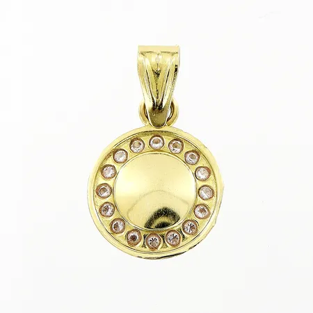 Hänge vita stenar längd 16mm bredd 9mm något skev 18K.  Vikt: 0,4 g