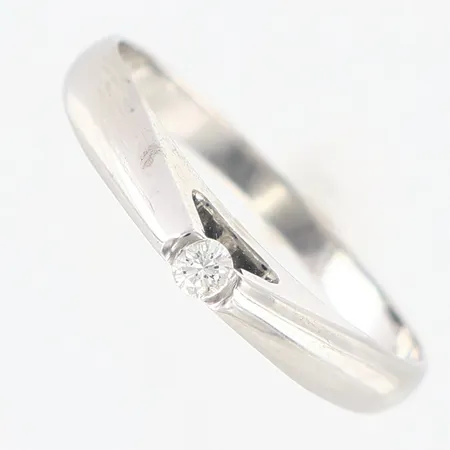 Ring vitguld med diamant 0,03ct, stl:16¾, 18K Vikt: 2,5 g