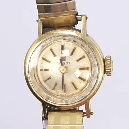 Damur Tissot Ø17mm, manuell, boett 18K, flexlänk, ej funktionstestad, inga tillbehör