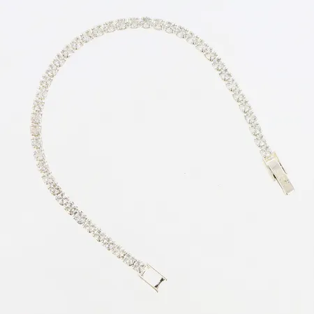 Armband SNÖ 17cm, bredd:3,2mm, ca40 stenar, vitmetall Vikt: 0 g