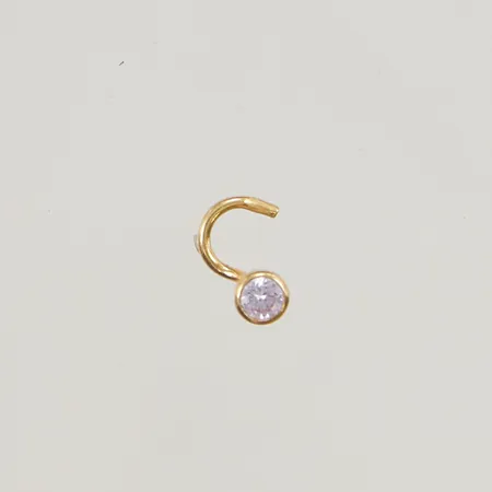 Udda Örhänge 3mm lila sten 18K 0,3g.