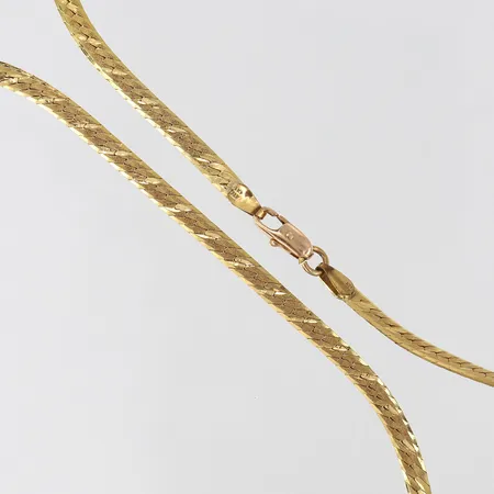 Collier manglad Pansar längd ca 46cm, bredd 3,5mm, låsögla ej guld, 14K Vikt: 12,9 g