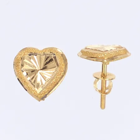 Ett par örhängen i form av hjärtan ca 10x10mm 21K Vikt: 2,2 g