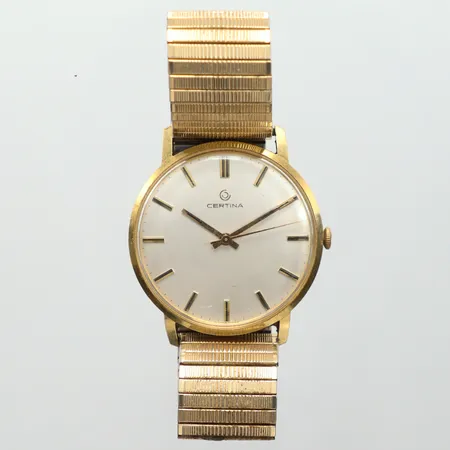 Herrur Certina manuell flexband, gravyr, Ø34mm 18K,