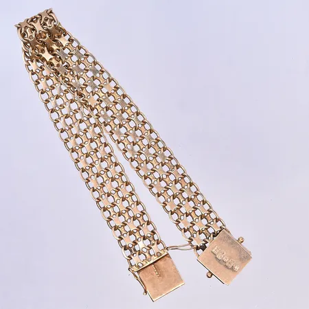 Armband X-länk längd 20,5 cm, bredd 13 mm 18K. Vikt: 28,2 g