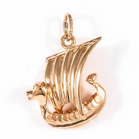 Hänge vikingaskepp bredd 15,5mm 8K 1,8g.