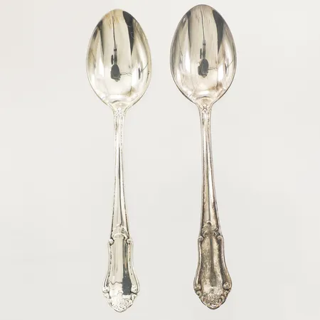 2 Kaffeskedar, modell Eva, längd 12,5cm, silver 830/1000  Vikt: 33,1 g