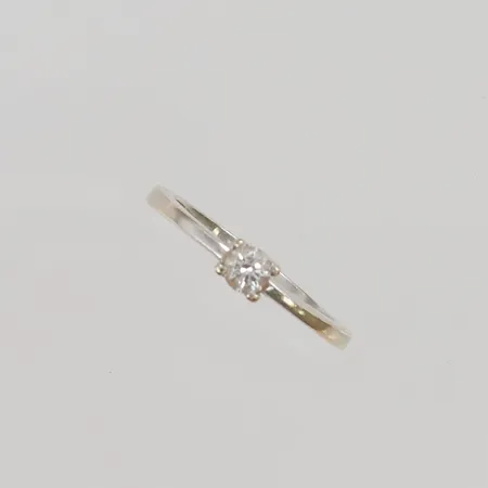 Ring diamant ca 0,15ct stl:15¼ bredd 3mm, behov av omrodiering, 18K 2,4g.