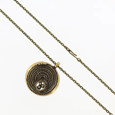 Kedja Ankar 62cm bredd:2,5mm, Hänge 37mm, bredd: 32mm, design Jorma Laine, Finland, brons Vikt: 0 g