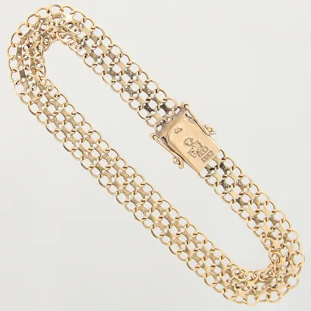 Armband X-länk, längd 18,5cm, bredd 8mm, 18K  Vikt: 9 g