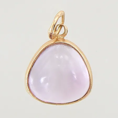 Hänge med lila sten, längd: 12mm, bredd 9,8mm, 18K  Vikt: 0,9 g