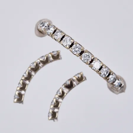 Delar till ring med diamanter ca 25x0,03ct, defekt, , 14K Vikt: 2,7 g