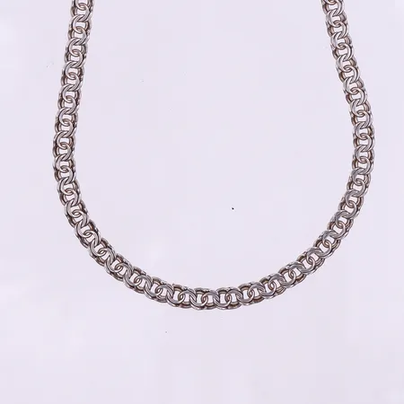 Collier Bismarck,längd ca 44 cm,bredd ca 4.8 mm,silver 925/1000. Vikt: 13,3 g