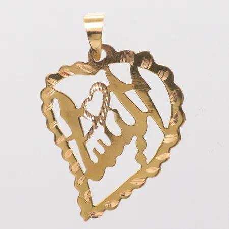 Hänge längd 3,5cm, bredd 2,5cm, 14K. Vikt: 1,3 g