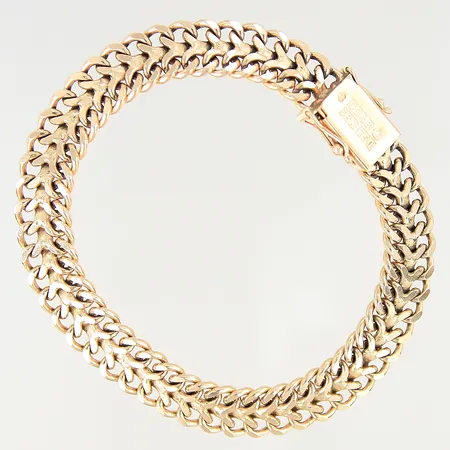 Armband Fiskben längd 18,5cm bredd 9,5mm 18K Vikt: 25,5 g