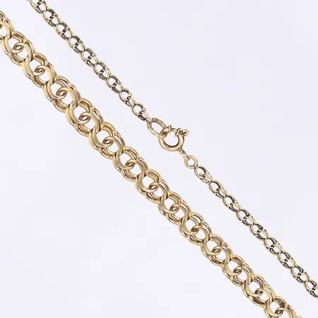 Collier doserad Bismarck svenska stämplar 1963 längd 46cm bredd 3-6mm missfärgad/smutsig 18K Vikt: 12,6 g