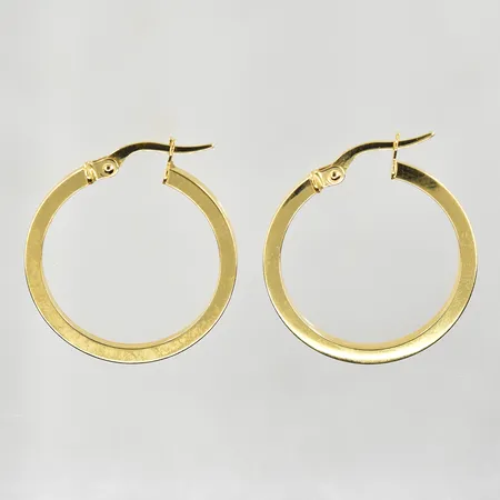 Ett par örhängen Ø24 mm, bredd 2 mm, 18K. Vikt: 1,7 g