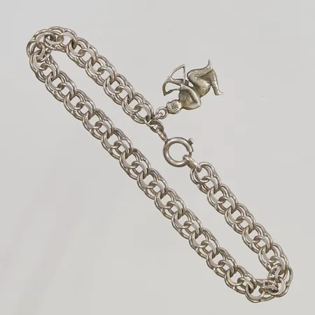 Armband Bismarck 18,5cm bredd 6mm en berlock 830/1000 Silver 10,6g.
