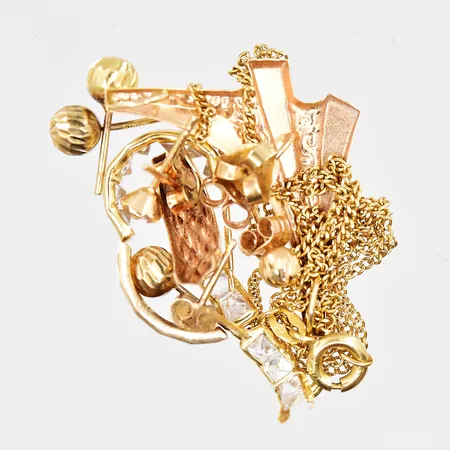 Diverse guld defekter stenar 18K Vikt: 6,8 g