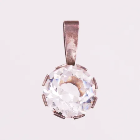 Hänge med bergkristall, Ø 18mm, Hedbergs Guld år 1977, sten med mindre nagg, silver, Vikt: 7,9 g