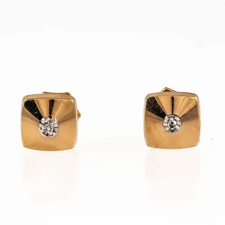 Örhängen med 8/8-slipade diamanter 2 x ca 0,005ct, 8 x 8mm 18K 1,6g. 