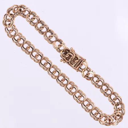 Armband Bismarck,Segir Aktiebolag,längd ca 18.5 cm,bredd 6.6 mm, slitna länkar, 18k. Vikt: 11,6 g