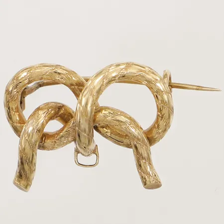 Brosch rosett längd 20mm, bredd 25mm, del saknas, 18K Vikt: 4 g