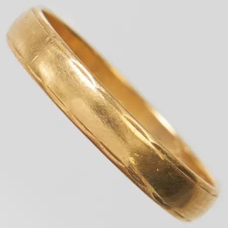 Ring stl20½ bredd 4mm, gravyr, repig, 18K Vikt: 3,2 g