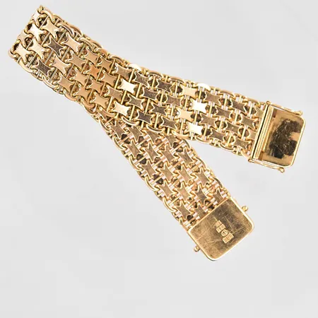 Armband X-länk med stav Ringvägen Gulddesign AB längd 18,5cm, bredd 17mm 18K Vikt: 50,7 g