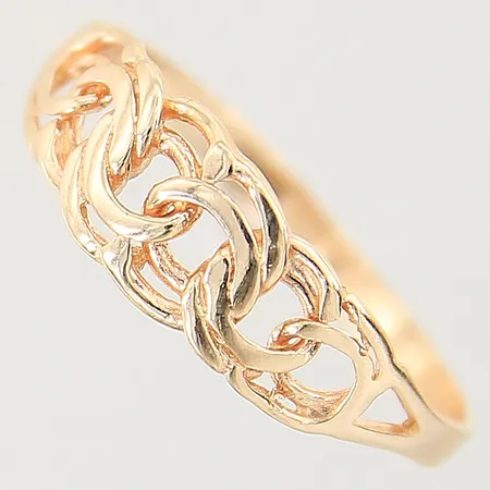 Ring doserad Bismarck Guldfynd stl:19¾, bredd 5-6mm, 18K Vikt: 2,1 g