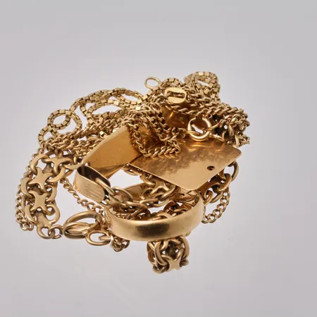 Diverse defekt guld, 18K 43,04g.