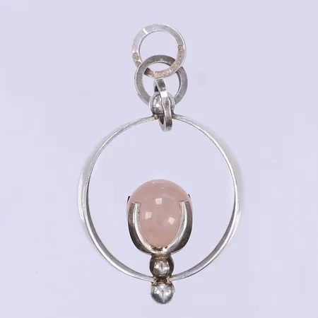 Hänge Kupittaan Kulta Finland med rosa sten längd 50mm bredd 28mm silver 925/1000 Vikt: 9,3 g