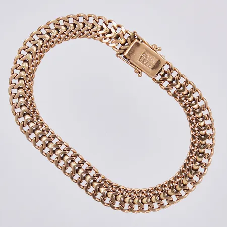 Armband Kedjeguld Köping AB årsstämpel saknas, längd ca 18,5cm, bredd ca 8mm, 18K Vikt: 19,4 g