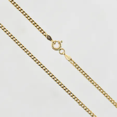 Kedja Pansar GHA längd 43½ cm, bredd 2 mm, 18K. Vikt: 3,1 g