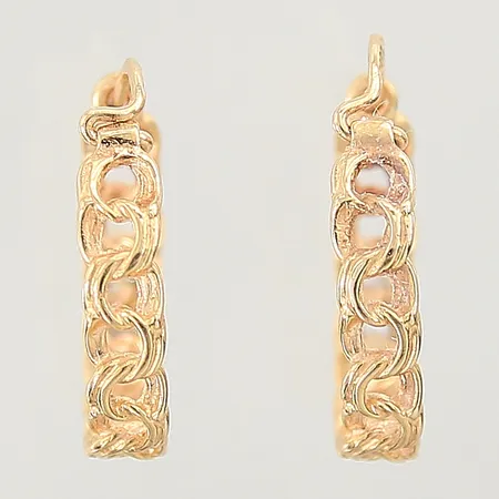 Örhängen Bismarck, Ø14,2mm, bredd 3,8mm, något skeva, 18K  Vikt: 2,9 g