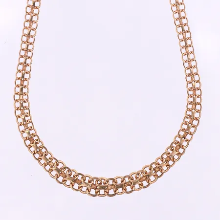 Collier X-länk,Tore Clareus,längd ca 42 cm,bredd 5.3-7.6 mm,18k. Vikt: 13,8 g