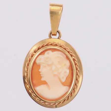 Hänge med kamé längd 22,8mm, bredd 13mm, 18K Vikt: 1,3 g