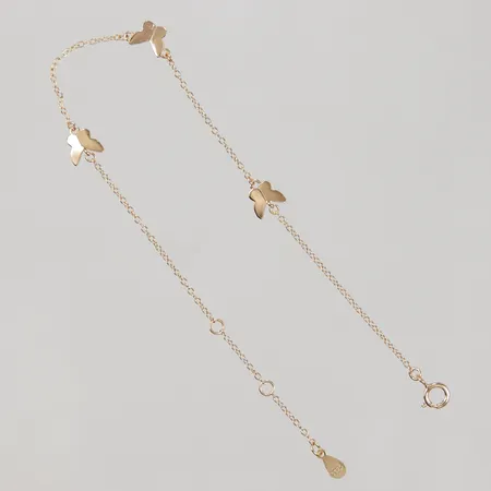 Armband rundad Ankar 16-17,5-19cm bredd 1,2-6,3mm, fjäril, doublé, Glitter International Ab, 925/1000, Vikt: 1 g