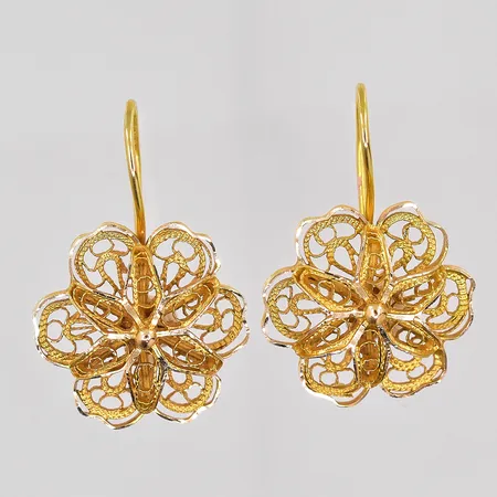 Örhängen längd 25mm Ø 17mm 14K Vikt: 3,8 g