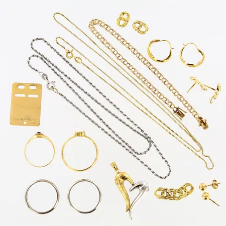 Diverse guld, defekter/gravyrer, 18K Vikt: 39,3 g