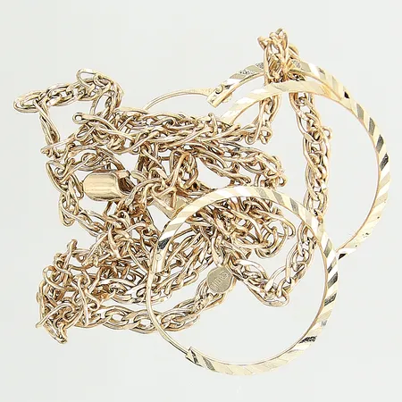 Diverse guldsmycken, defekta, 14K  Vikt: 6,2 g