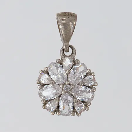 Hänge med vita stenar 21x12mm ink ögla Silver 925/1000.  Vikt: 1,8 g