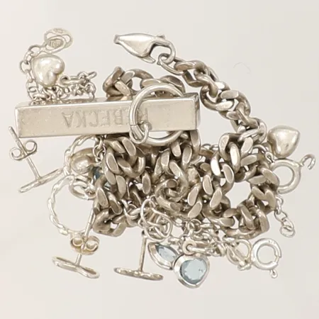 Diverse silver, defekt, gravyr, stenar, 925/1000 silver Vikt: 34,7 g