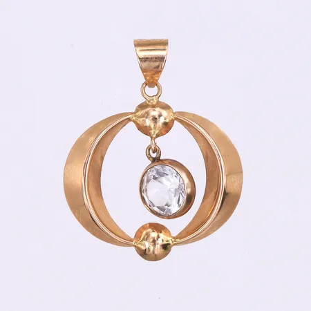 Hänge med sten,höjd med ögla 27 mm,18k. Vikt: 1,9 g