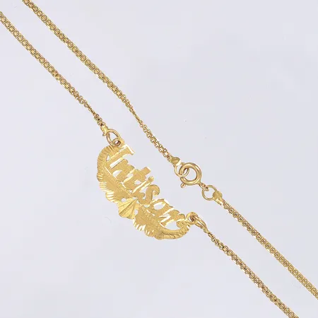 Halskedja med namntext Intisar 21K  Vikt: 5,6 g