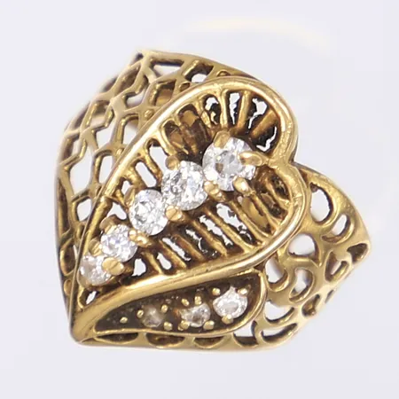 Ring med vita stenar defekt 21K Vikt: 6,1 g