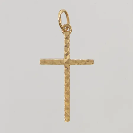 Hänge "kors" 25mm delvis dekorerad 18K 0,7g.