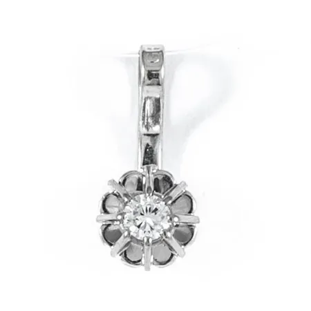 Hänge Guldfynd med en briljantslipad diamant 0,04ct vitguld 18K 0,3g.