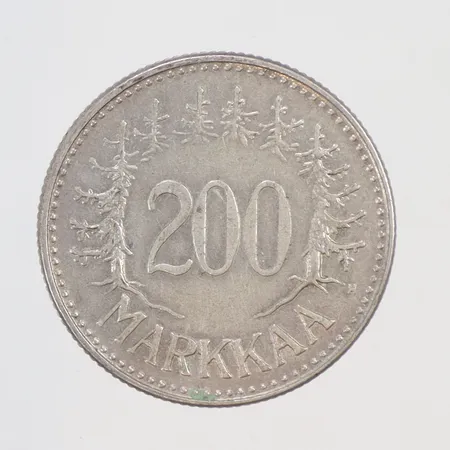Mynt 200 markka 1957, silver 500/1000 Vikt: 8,3 g